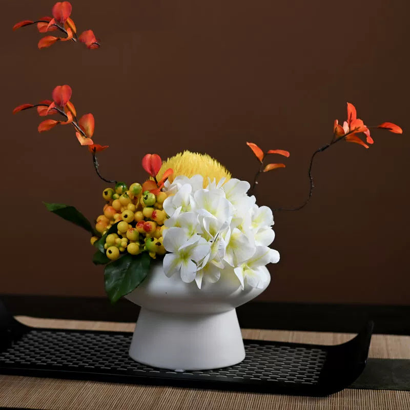 Bulk 9.8" Luxury Classic Flower Bouquet - Ceramic Vase for Restaurant & Bar Wholesale