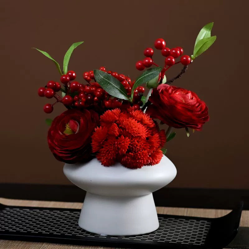 Bulk 9.8" Luxury Classic Flower Bouquet - Ceramic Vase for Restaurant & Bar Wholesale