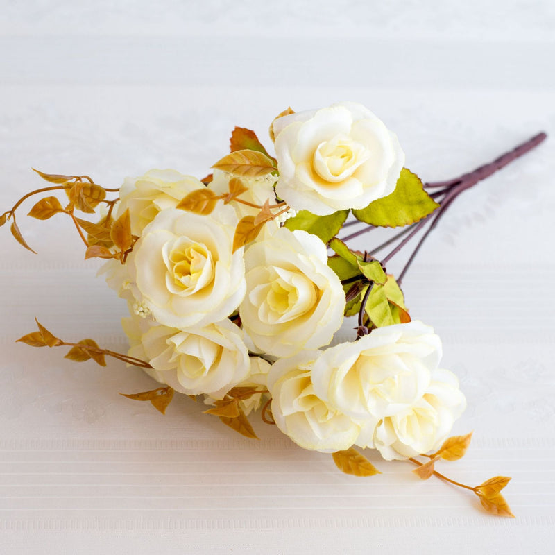 Bouquet de mini rosiers en soie de 12 po pour l'artisanat de table en gros