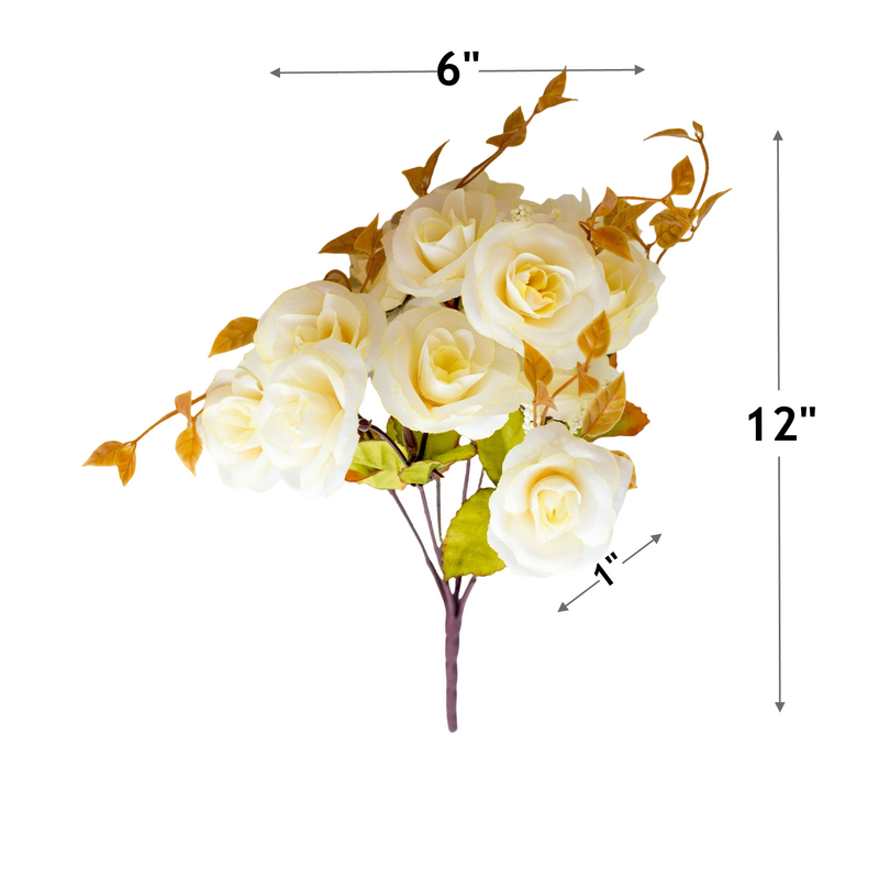 Bouquet de mini rosiers en soie de 12 po pour l'artisanat de table en gros