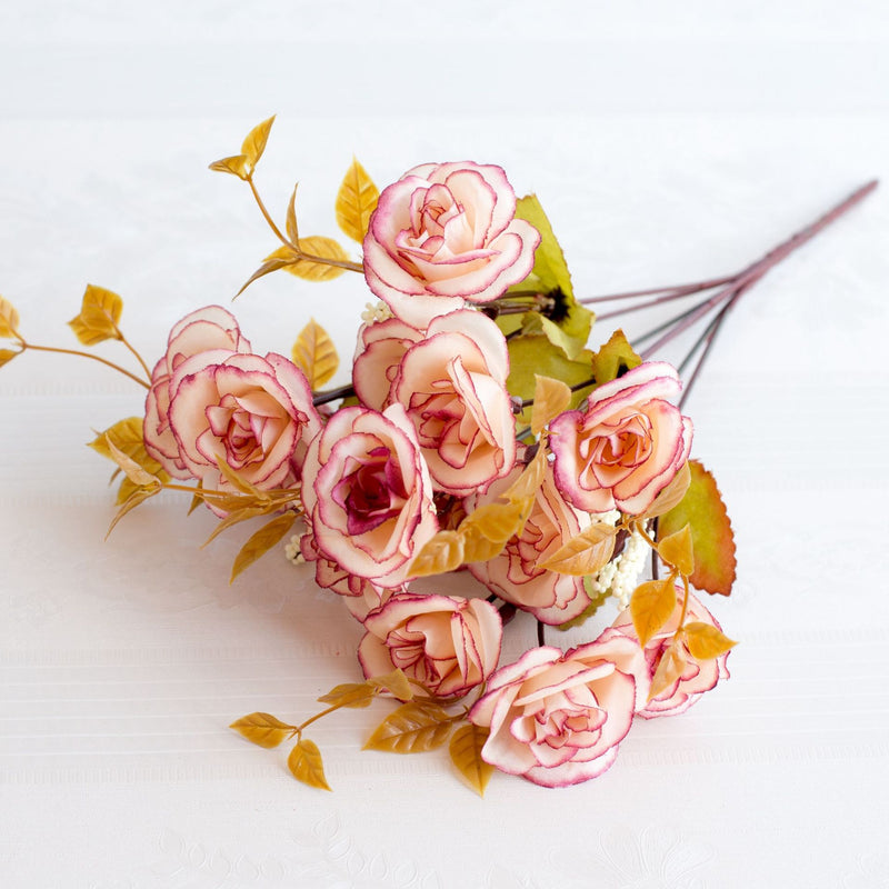Bouquet de mini rosiers en soie de 12 po pour l'artisanat de table en gros