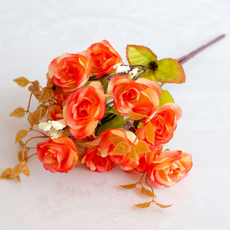 Bouquet de mini rosiers en soie de 12 po pour l'artisanat de table en gros