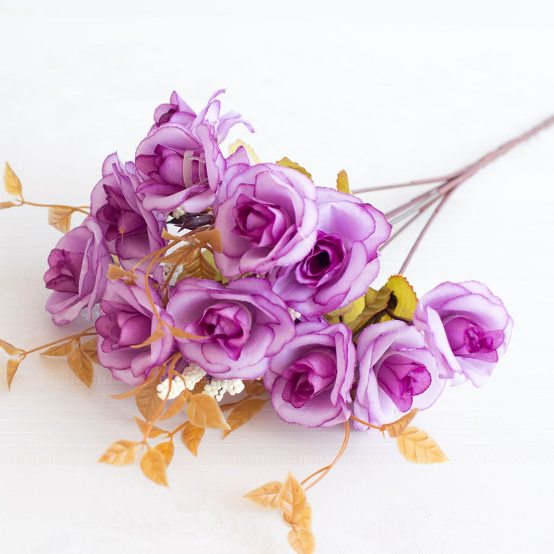 Bouquet de mini rosiers en soie de 12 po pour l'artisanat de table en gros