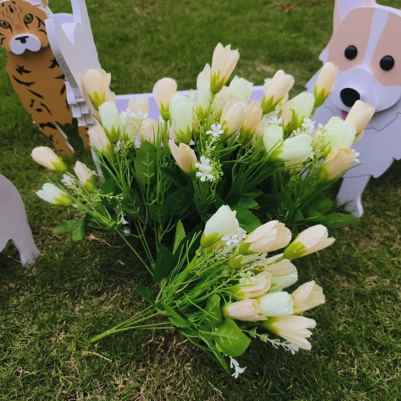 Bulk 8pcs Magnolia Bud Bush Outdoor Magnolia Spring Flowers UV Resistant Wholesale