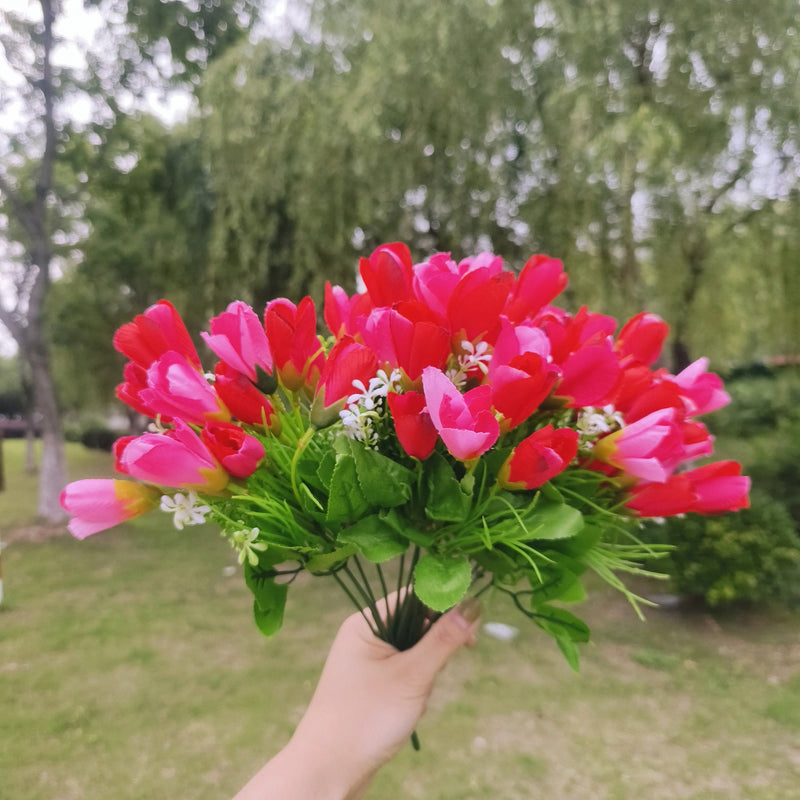 Bulk 8pcs Magnolia Bud Bush Outdoor Magnolia Spring Flowers UV Resistant Wholesale