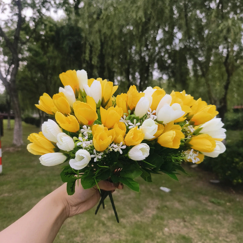 Bulk 8pcs Magnolia Bud Bush Outdoor Magnolia Spring Flowers UV Resistant Wholesale