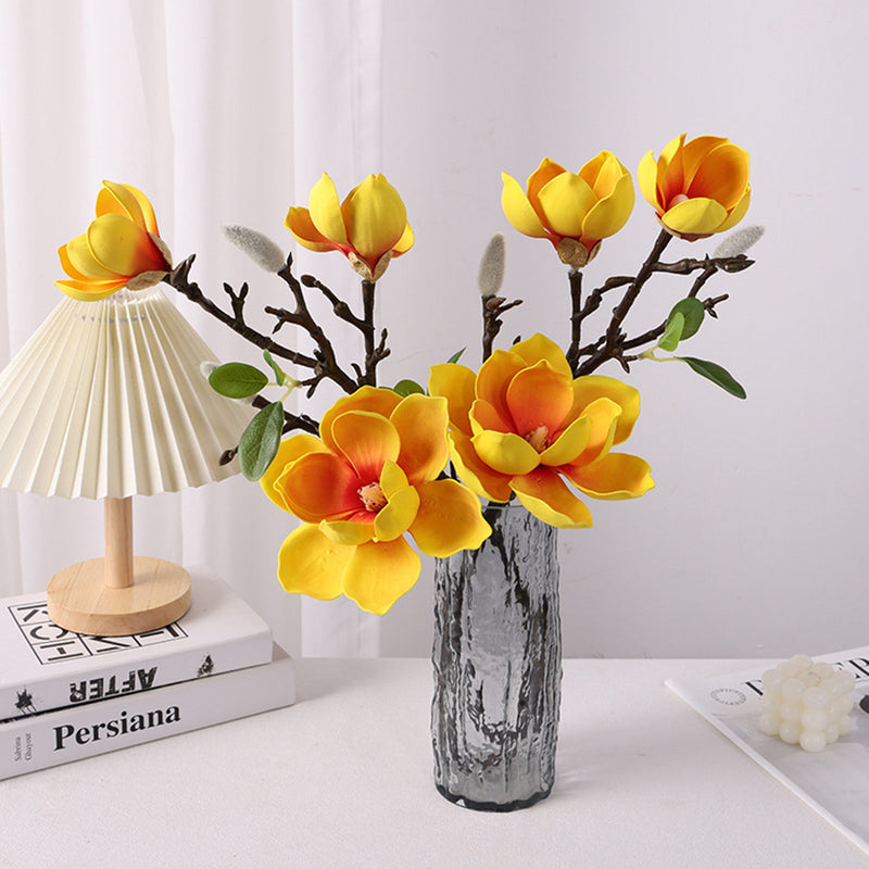 Bulk 27.5 inches Tall Magnolia Spray Stem Real Touch Flowers Artificial Wholesale