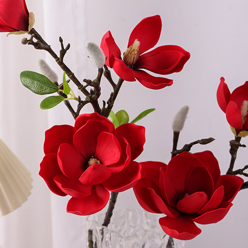 Bulk 27.5 inches Tall Magnolia Spray Stem Real Touch Flowers Artificial Wholesale