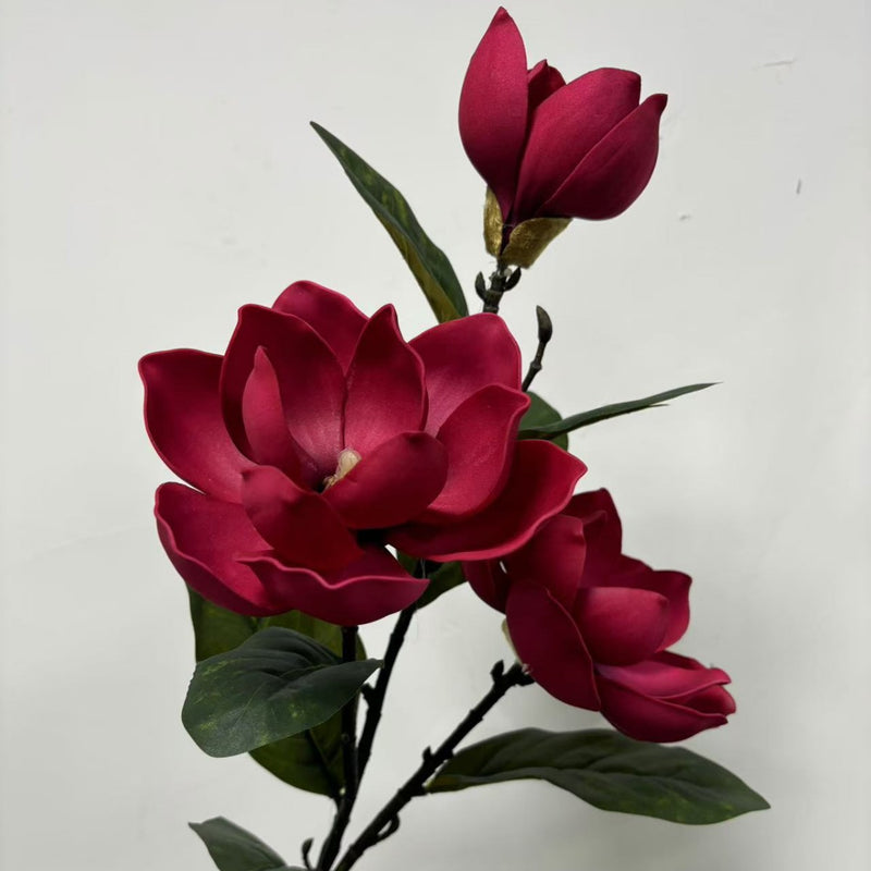 Tiges de magnolia en vrac de 36 pouces Fleurs artificielles en mousse en gros