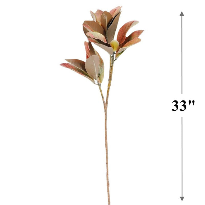 Bulk 12pcs 33" Magnolia Leaves With Fruits Stems Spray Artificial Fall Branch Leaves Wholesale