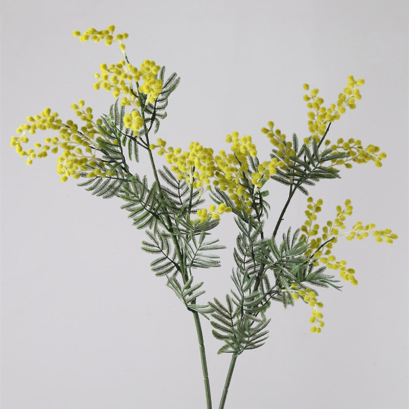Tiges de mimosa en vrac de 34 pouces, branches de fleurs de mimosa artificielles, feuillage à longues tiges, vente en gros