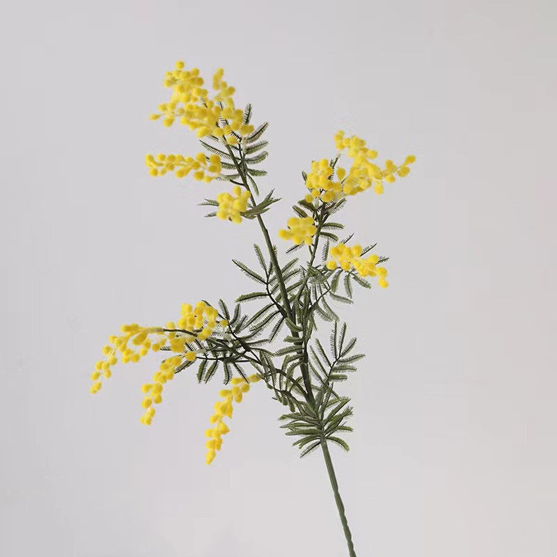 Tiges de mimosa en vrac de 34 pouces, branches de fleurs de mimosa artificielles, feuillage à longues tiges, vente en gros