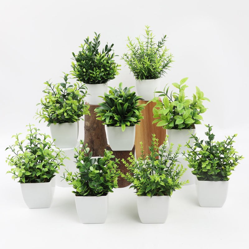 farmhouse faux potted plants Bulk Mini Plants Artificial Potted Eucalyptus Plants for Home Office F — Artificialmerch