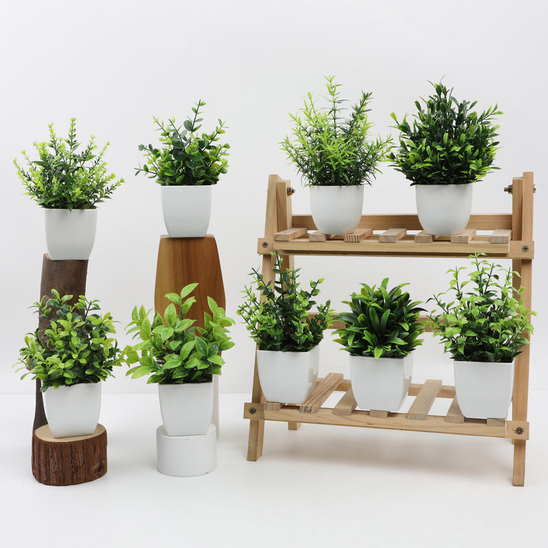 farmhouse faux potted plants Bulk Mini Plants Artificial Potted Eucalyptus Plants for Home Office F — Artificialmerch