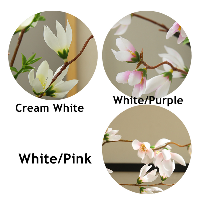 Bulk 35" Tall Mini Magnolia Flowers Branches Stems Fake Spring Flowers Wholesale