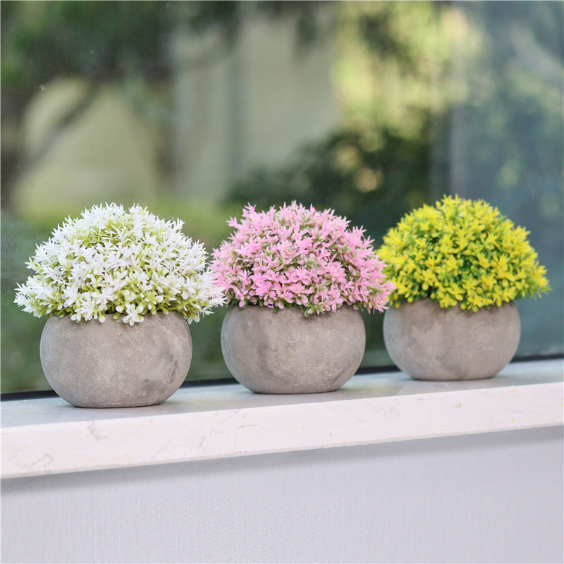 Lot de 1/6 mini arbustes topiaires artificiels en pot pour les amoureux des plantes