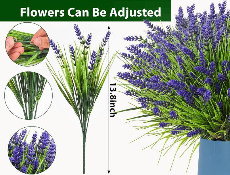 Bulk 24pcs Mixed Color Monkey Grass Bush Artificial Flowers for Outdoors UV Resistant Plants Wholesale