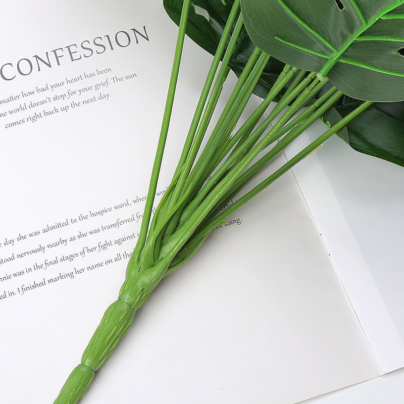 Monstera Bush 21" en vrac 18 fourches feuilles de palmier plantes artificielles pour salle de bain en gros 