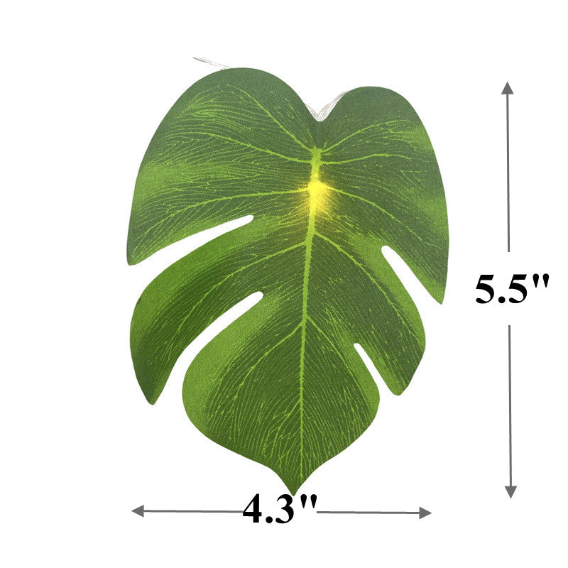 Guirlande lumineuse en feuilles de Monstera en vrac de 10 pieds, feuilles de palmier artificielles tropicales en rotin, vente en gros 