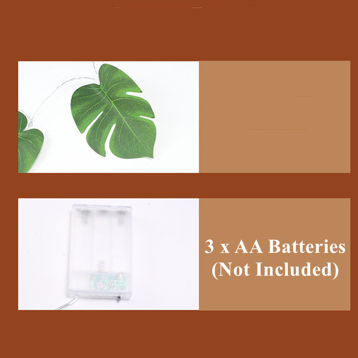 Guirlande lumineuse en feuilles de Monstera en vrac de 10 pieds, feuilles de palmier artificielles tropicales en rotin, vente en gros 