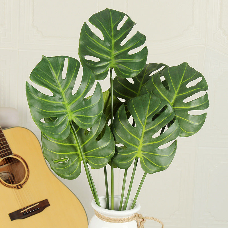 Bulk 28" Monstera Bush 7 Stems Artificial Tropical Plants Wholesale