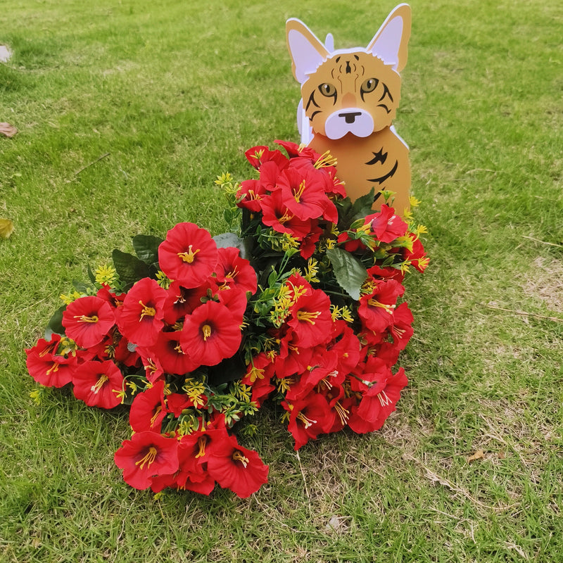 Bulk 13" Morning Glory Bush Artificial Flowers for Outdoor UV Resistant Plants Wholesale