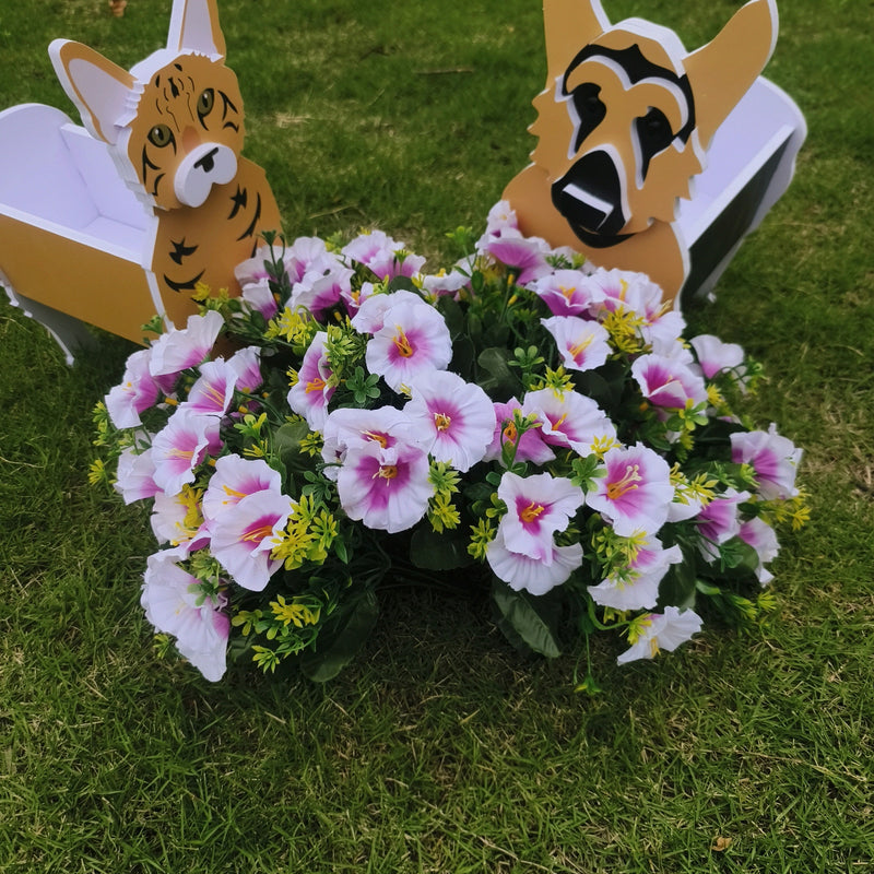 Bulk 13" Morning Glory Bush Artificial Flowers for Outdoor UV Resistant Plants Wholesale