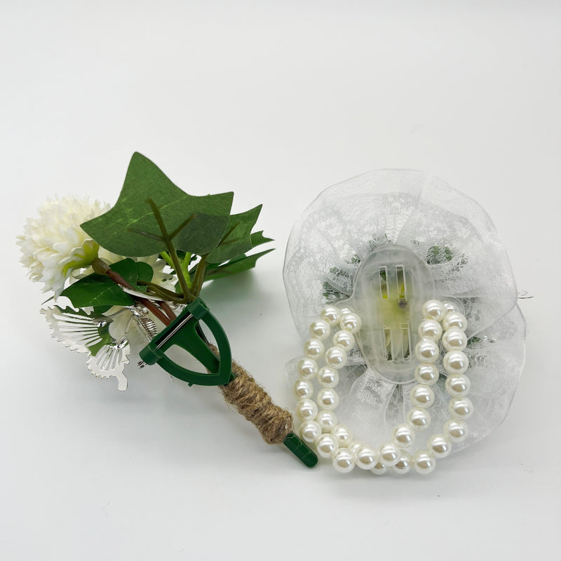 Bulk Mum Ball Flower with Butterfly Wrist Corsage Wristlet Band Bracelet and Men Boutonniere for Wedding Party Wholesale