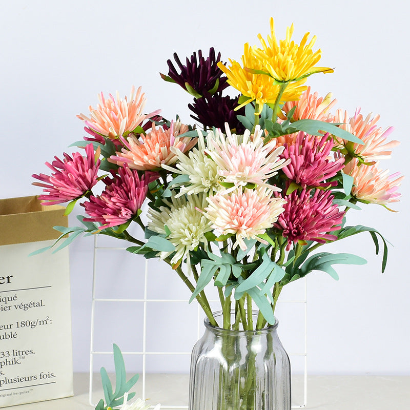 Bulk 18" Fall Flower Dahlia Stems Spray Silk Floral Arrangement Home Decorations Wholesale