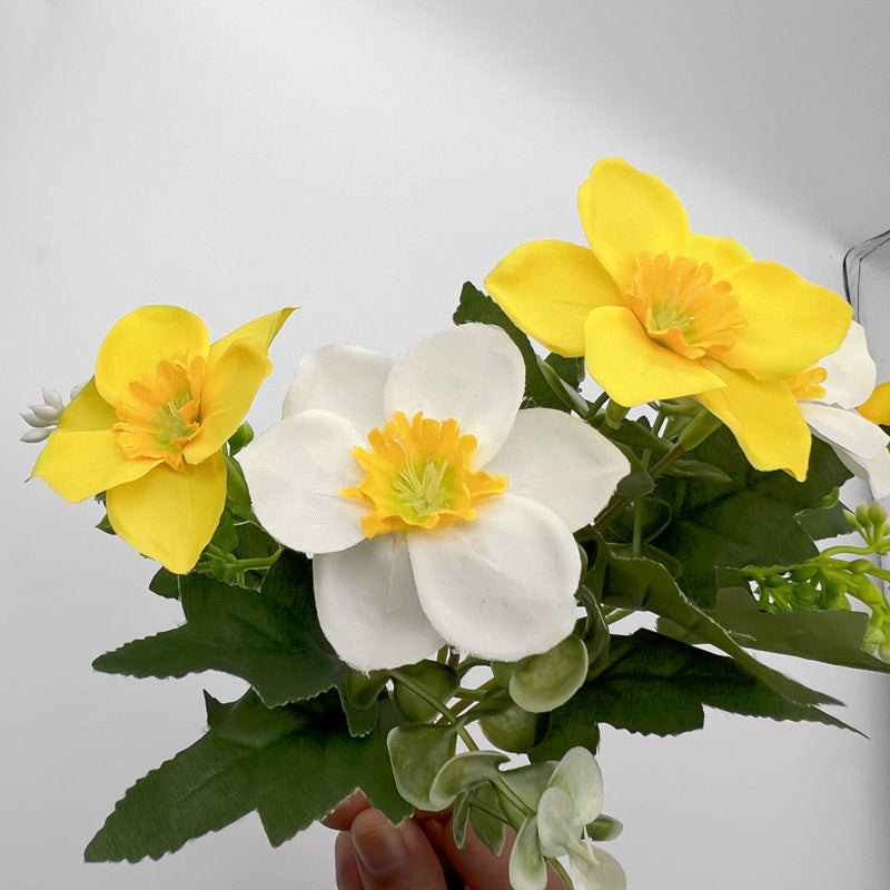 Bulk 10" Small Narcissus Bush Bouquets Spring Flowers for Crafts Wholesale