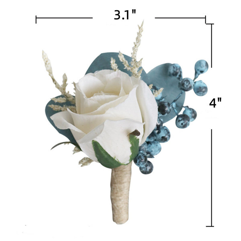 Boutonnières bleu marine et champagne nobles en gros