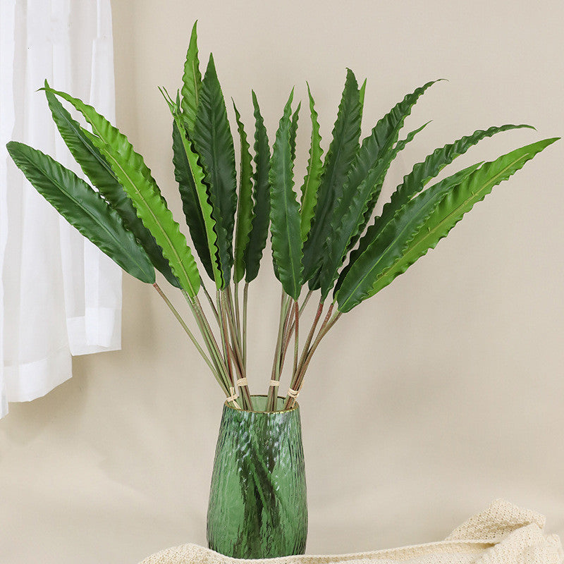 Bulk 6pcs 30" Neottopteris Nidus Leaves Stems Real Touch Tropical Leaves Decorations Wholesale