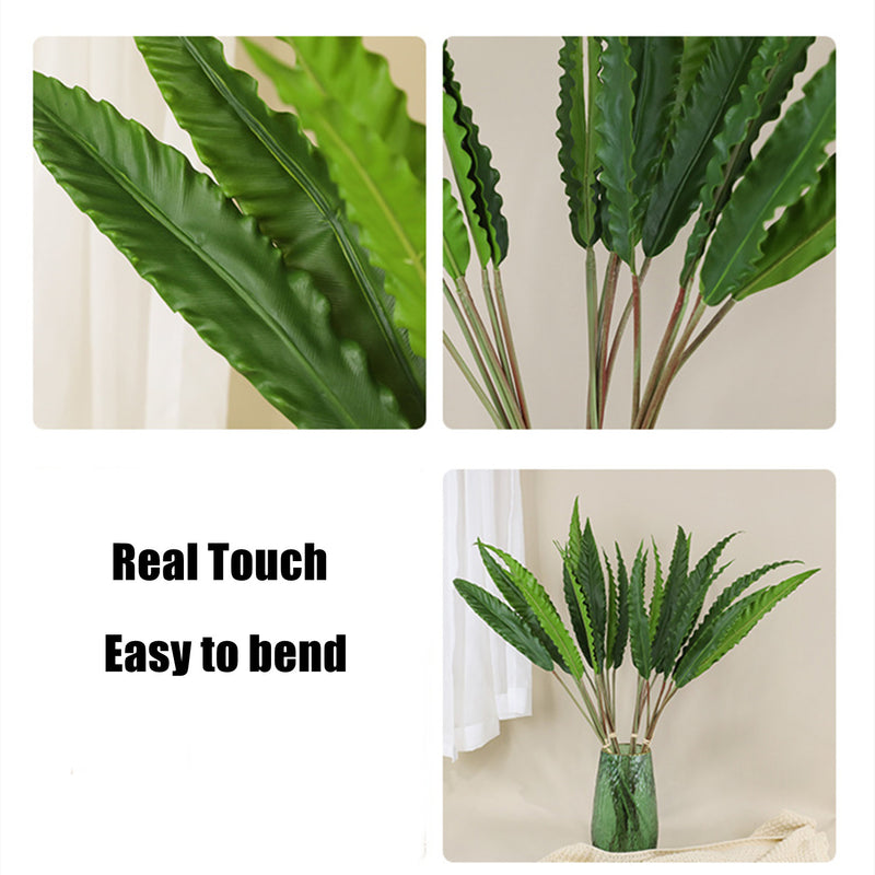 Bulk 6pcs 30" Neottopteris Nidus Leaves Stems Real Touch Tropical Leaves Decorations Wholesale