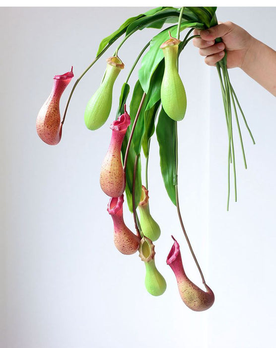 Bull 2Pcs Exclusive Pitcher Plant Nepenthes Stems Real Touch Tropical Artificial Plants Wholesale