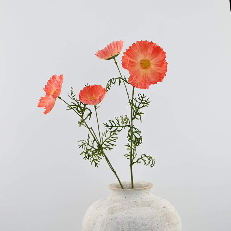 Bulk 2pcs New & Improved Artificial Poppy Stems – Realistic Silk Flowers for Vase Arrangements Wholesale