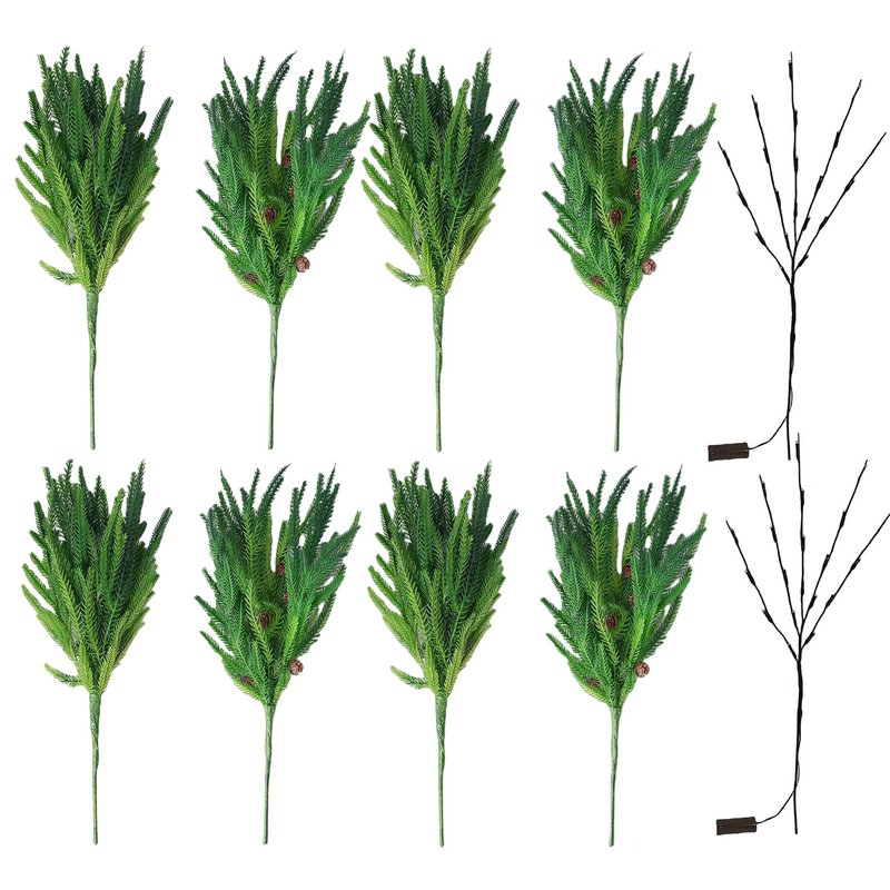 Branches de pin Norfolk en vrac de 18 pouces de hauteur avec lumières LED Branches de Noël artificielles en gros