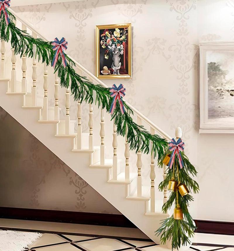 Bulk 6.5 FT Artificial Norfolk Pine Garlands Artificial Greenery Garland for Table, Mantle, Wall, Indoor, Outdoor Christmas Decorations Wholesale