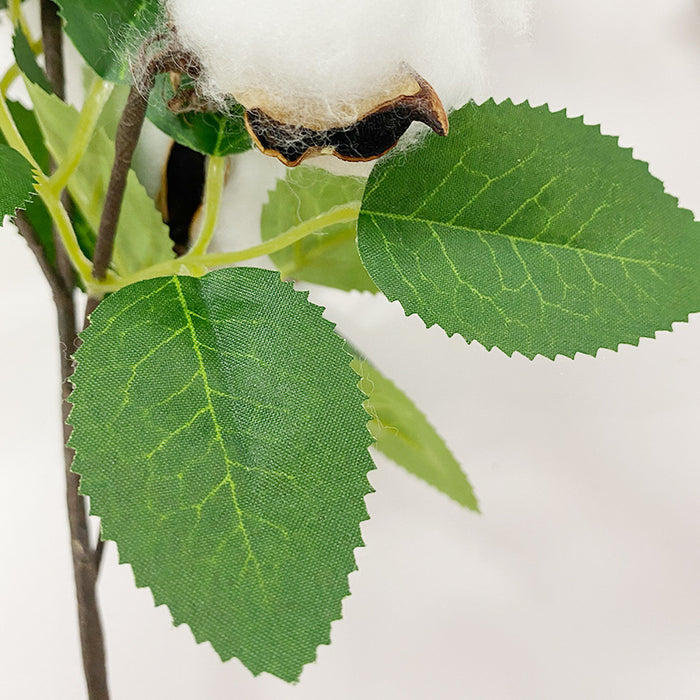 Bulk Artificial Elastic Cotton Branch with Real Touch Leaf Floral Stems for Home Decor Wholesale