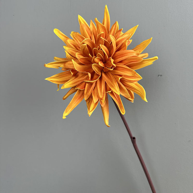 24" Single Stem PU Chrysanthemum Artificial Flower, Realistic Fake Bloom for Wedding Centerpieces, Home Decor, and Commercial Displays