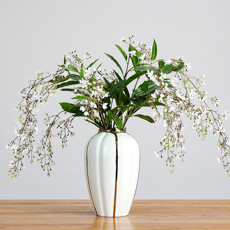 Artificial Jasmine Vine Garland, 47" Faux Silk Trailing Jasmine Flowers for Home Decor, Wedding Backdrops, Floral Arrangements