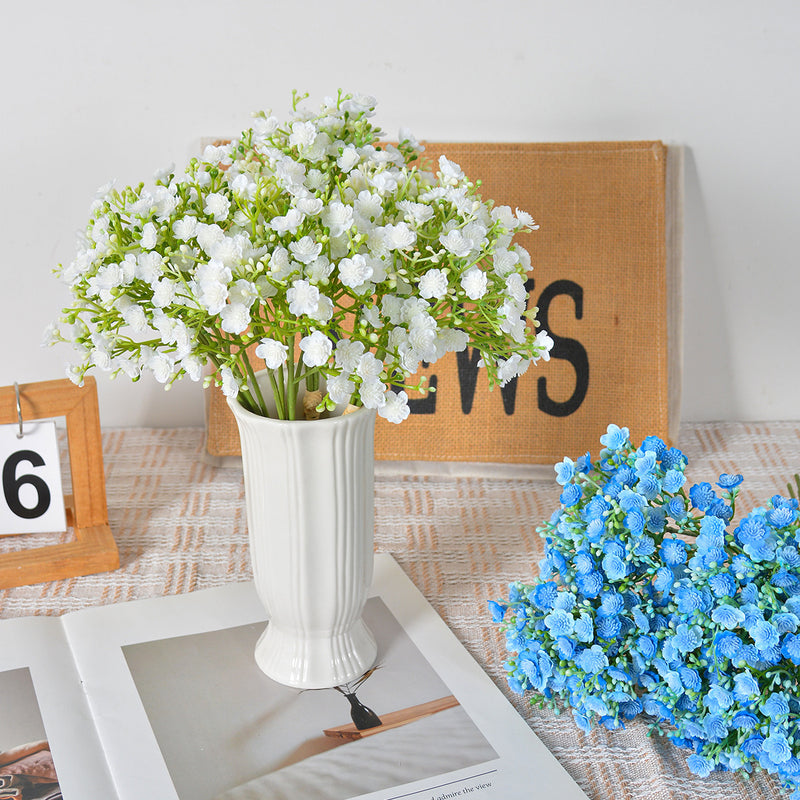Artificial Baby's Breath Bouquet, 12" Hand-Tied Faux Gypsophila Bundle for Weddings, Home Decor & Floral Arrangements