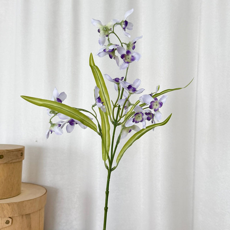 Artificial Cymbidium Orchid Stem, Single Silk-like Bush for Home Decor, Wedding Centerpieces, and Office Styling, 20" Tall