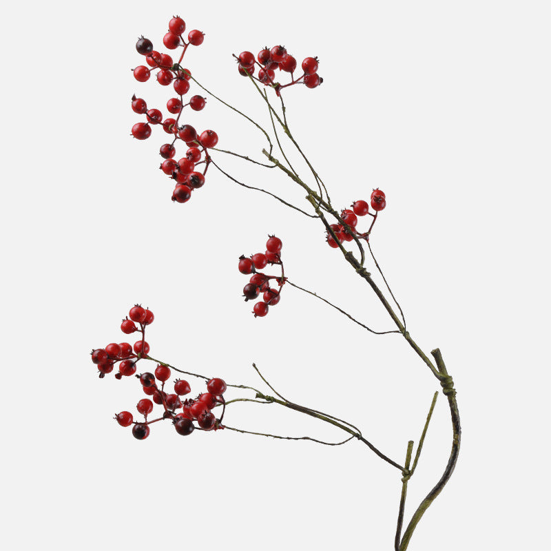 Artificial Blueberry Berry Stem, Single Stem with 9 Berry Clusters, Faux Foam Fruit Branch for Wedding & Home Decor