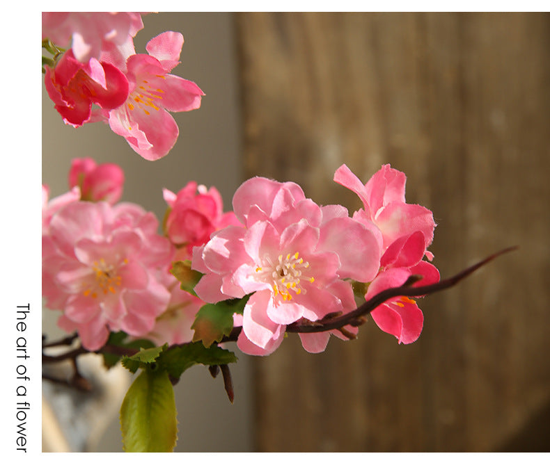Artificial Cherry Blossom Branch, 36" Single Stem with 25 Blooms, Silk Flower for Home Decor, Wedding, Office, Modern & Luxe Style