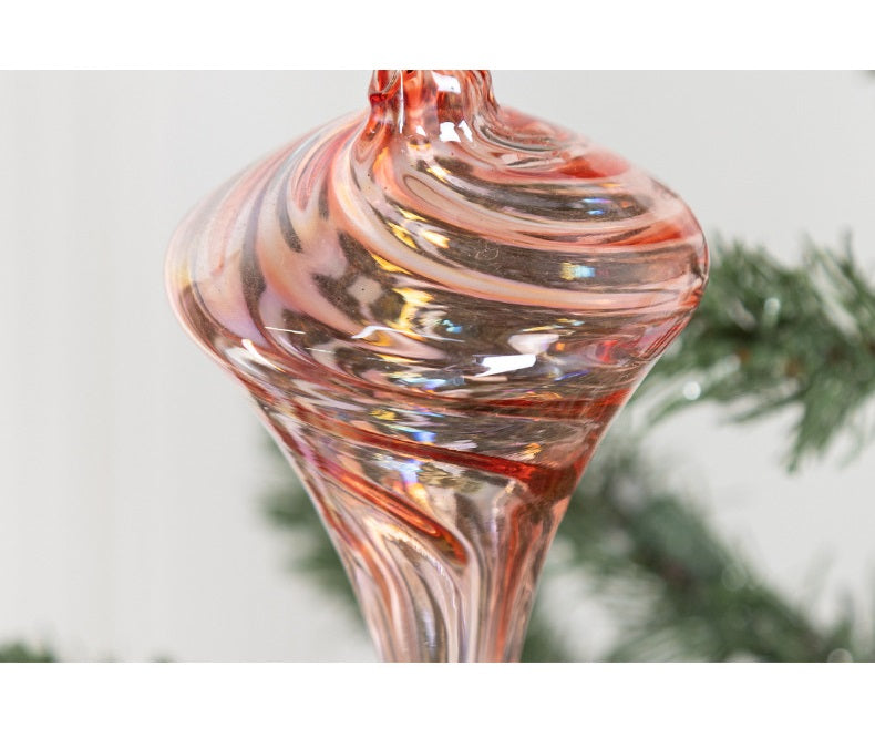 Bulk Christmas Glass Ornaments Sparkle Helical Drop Ornament for Christmas Tree Decor Wholesale