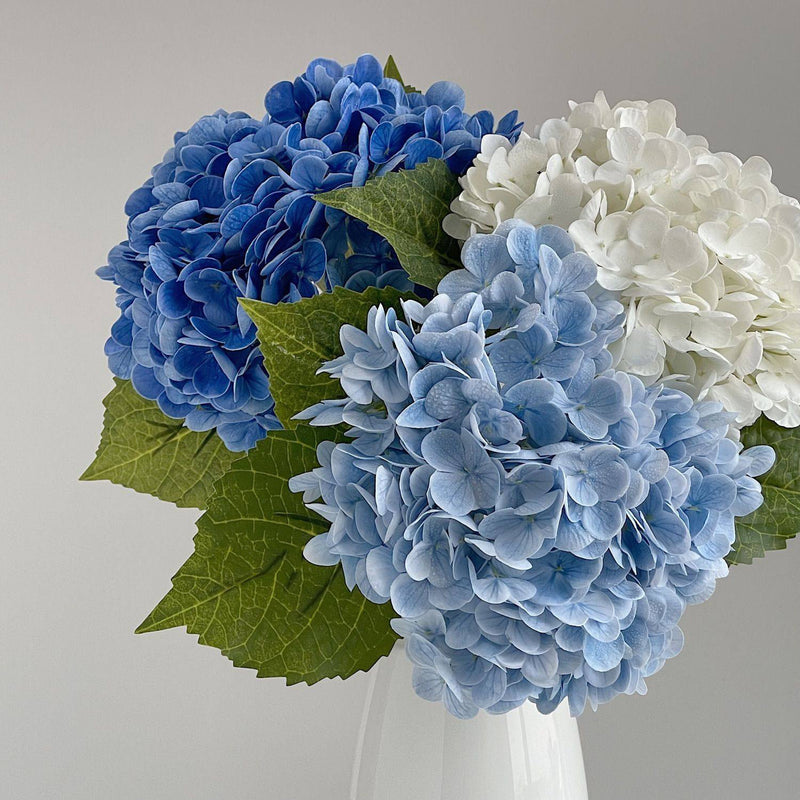 Single Stem Hydrangea Artificial Flower with 176 Blooms, 20" Silk-Like Faux Floral for Wedding Centerpieces & Home Decor