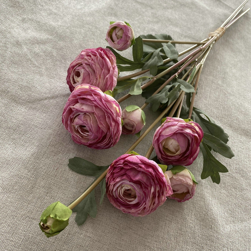 9-Bloom Hand-Tied Bouquet, Faux Silk Peony Stems, 22" Tall, Wedding & Home Decor