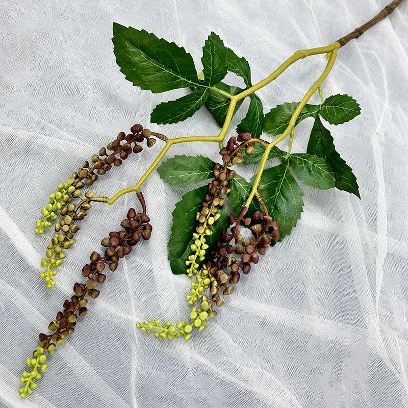 Single Stem Artificial Mountain Trail Vine with 6 Berries, 32" Latex Real-Touch Foliage for Wedding Decor & Home Styling