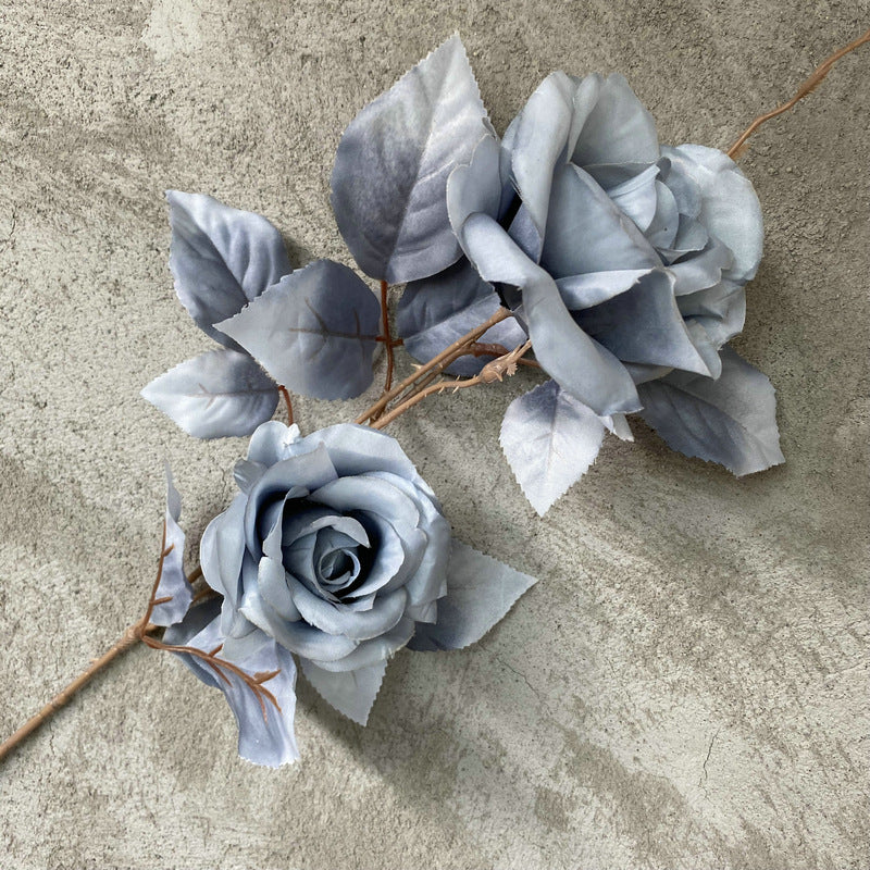 Artificial Alice Rose Stem, Single Stem with 2 Blooms, 31" Long, Silk-Like Fabric, for Weddings & Home Decor