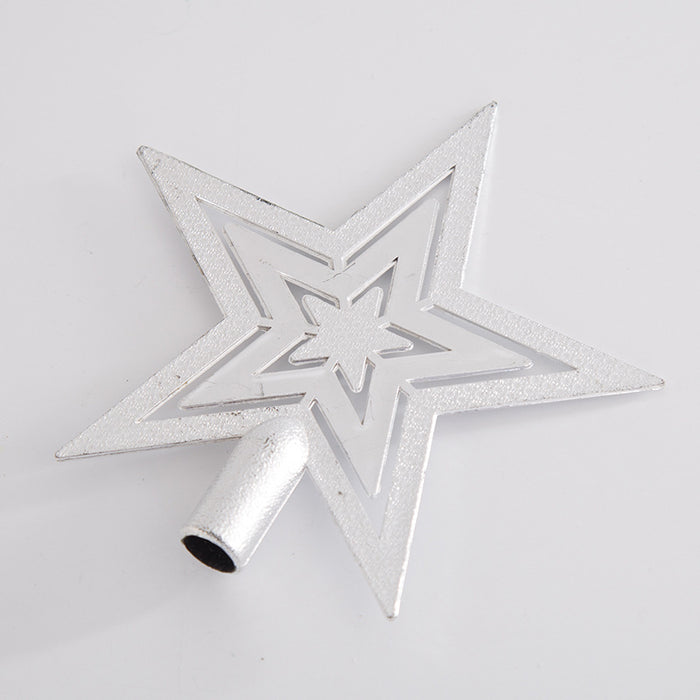 Bulk 10 Pcs Glitter Star Hollow Ornament for Xmas Tree Top Decor Wholesale